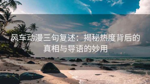 风车动漫三句复述：揭秘热度背后的真相与导语的妙用