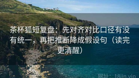 茶杯狐短复盘：先对齐对比口径有没有统一，再把推断降成假设句（读完更清醒）