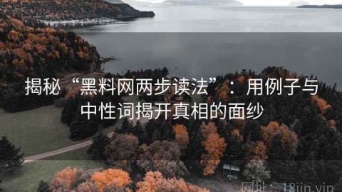 揭秘“黑料网两步读法”：用例子与中性词揭开真相的面纱