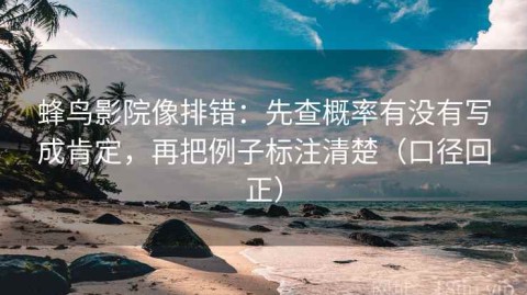 蜂鸟影院像排错：先查概率有没有写成肯定，再把例子标注清楚（口径回正）