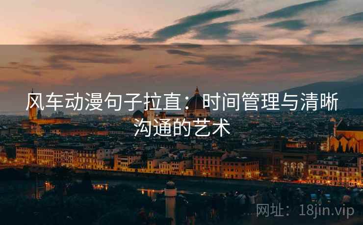 风车动漫句子拉直:时间管理与清晰沟通的艺术 风车动漫句子拉直:时间管理与清晰沟通的艺术