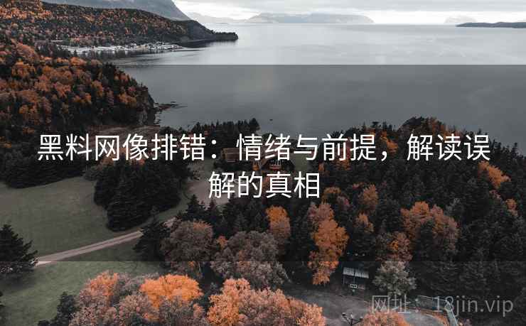 黑料网像排错:情绪与前提,解读误解的真相 黑料网像排错:情绪与前提,解读误解的真相