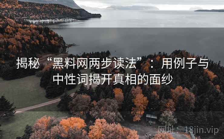 揭秘“黑料网两步读法”：用例子与中性词揭开真相的面纱