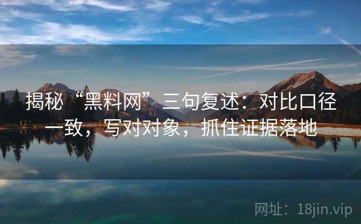 揭秘“黑料网”三句复述：对比口径一致，写对对象，抓住证据落地